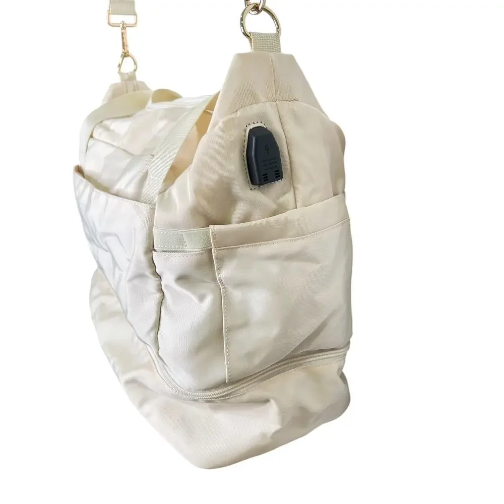 EKTRONIK Carry On Travel Bag 45L Duffel Bag Shoe Compartment Luggage Sleeve